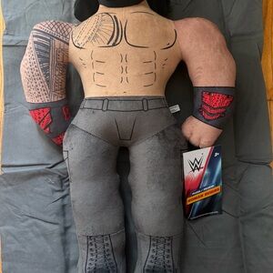 WWE Roman Reigns Plush Figure – Gray, Tan & Red